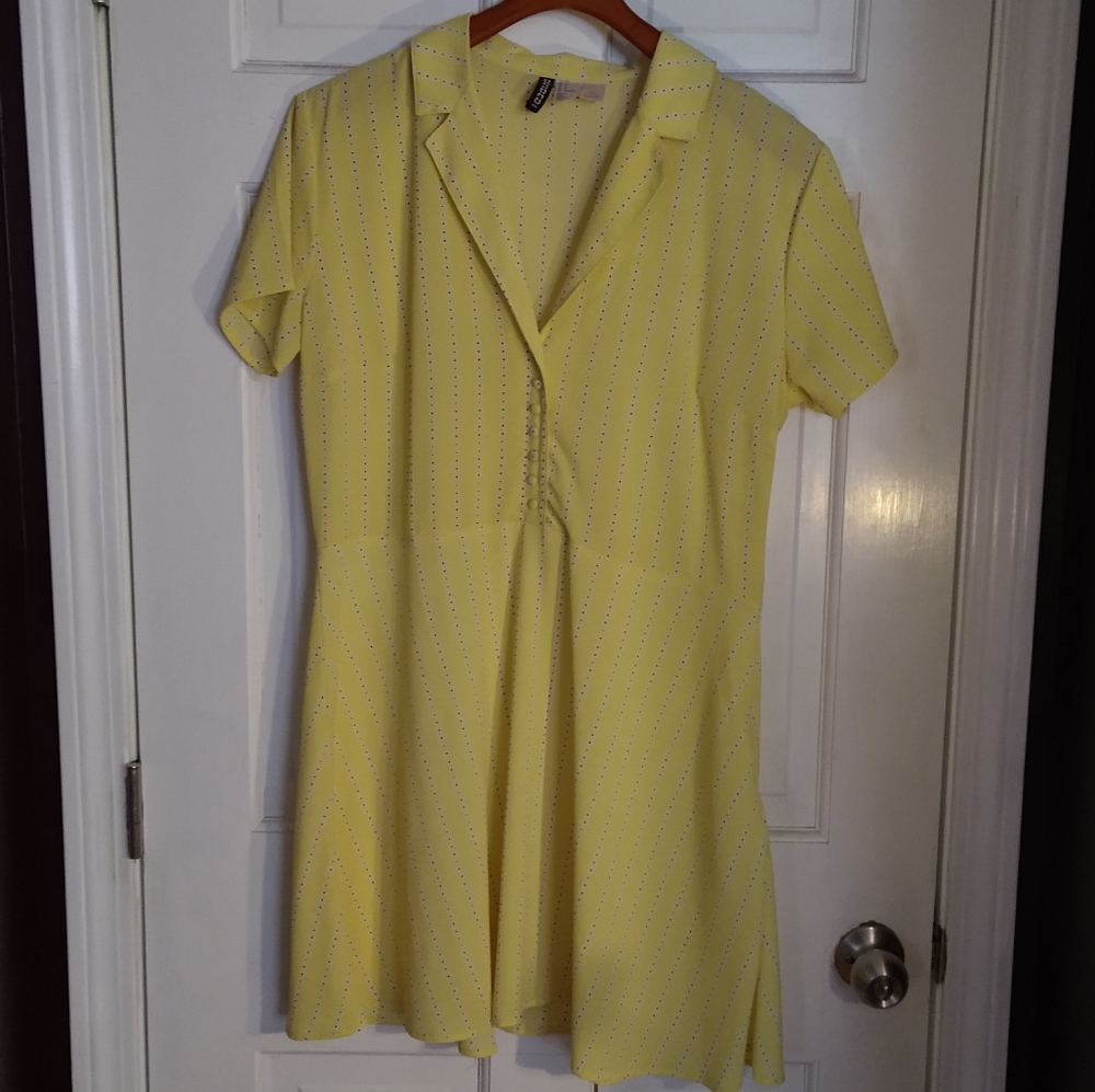 XL H&M yellow skater dress